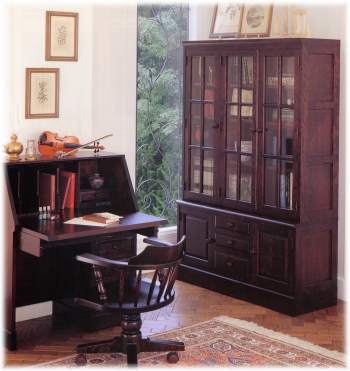 4CK28 北海道民芸家具 ライティングビューロー デスク 目覚め 学習机  